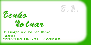 benko molnar business card